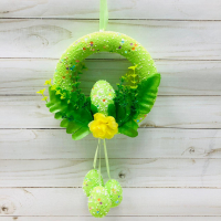 Пасхальный венок 15 см (SF-5024), Салатовый, 1 шт.