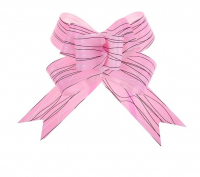 Бант-бабочка (3см), Линии, Розовый, 1 шт.