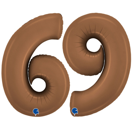 Шар (40''/102см) Цифра, "6/9", Шоколадный, Сатин, в упаковке, 1 шт.