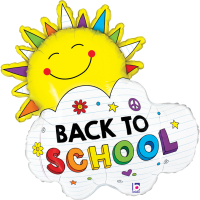 Шар (31''/79см) Фигура, Солнце, Снова в Школу, 1 шт.