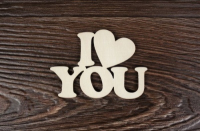 Топпер большой "Валентинки-надписи" "I love you"не окраш.(8*5,5см), 1 шт.