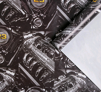 Бумага упаковочная глянцевая (70*100см), 23 Февраля, Моторы, 1 шт.