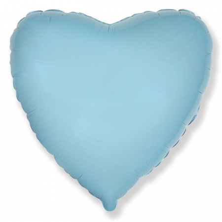 Шар (32''/81 см) Сердце, Голубой, 1 шт.