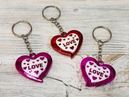 Брелок пластик "Сердце", Микс, 1 шт.