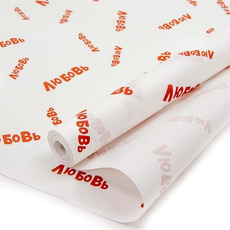 Бумага крафт (0,7*10м), Любовь, Красная, 1 шт.