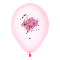 Шар (12''/30 см) С Днем Рождения, Нежная геометрия, Ассорти Кристал пастельный 1 ст. цв., 25 шт.