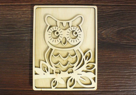 Рамка для пластилина (19*15*0,6см), "Совёнок", Фанера 3мм, неокаш, 1 шт.