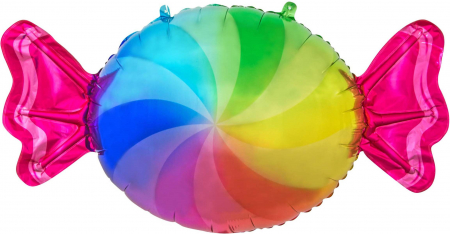 Шар (33''/84см) Фигура, Конфета, Радужный, 1 шт.