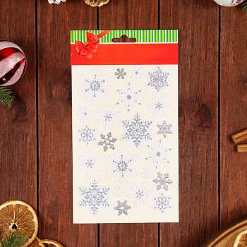 Наклейки на окна (25*14см), Новогодние, снежинки, 1 шт.