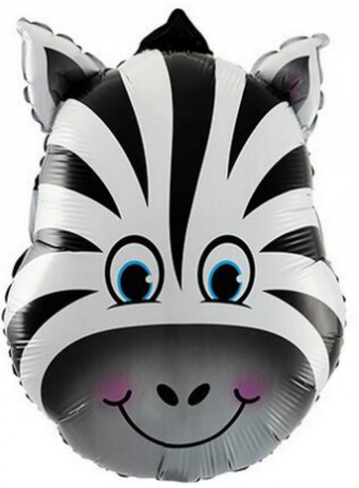 Шар (36''/91 см) Фигура, Большая голова зебры, 1 шт.