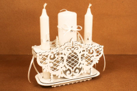 Подставка для свечей (18,5*8,5*13см), Кружева, Белый, 1 шт.
