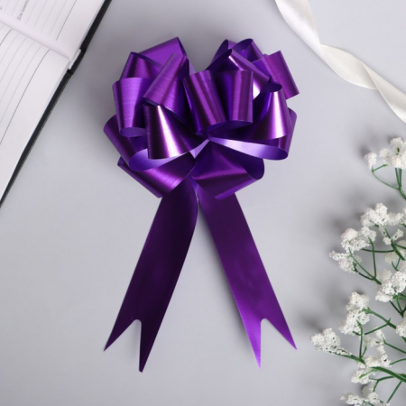 Бант-шар (3см), Фиолетовый, голография, 1 шт.