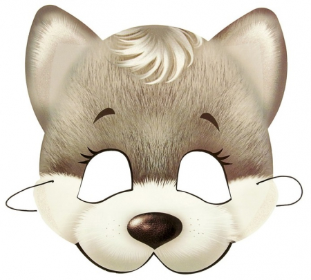 Маска карнавальная "Волк" глиттер, 1шт.