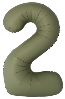 Шар (40''/102см) Цифра, 2 Slim, Оливковый, Матовый, 1 шт. в уп.