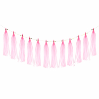 Гирлянда Тассел (35*12см), Нежно-розовый, 12 листов.