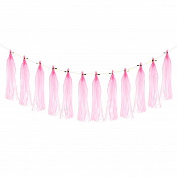 Гирлянда Тассел (35*12см), Нежно-розовый, 12 листов.