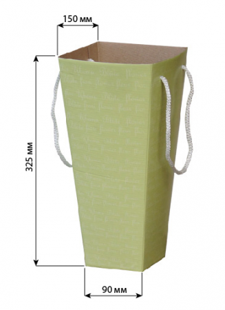 Коробка для цветов (9х15х32,5см), зеленая, 1 шт.