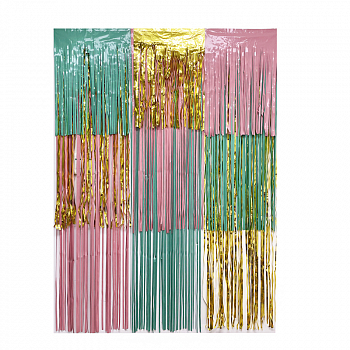 Занавес (120*90 см) "Дождик Микс" Макаронс, Ассорти, 1 шт.