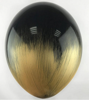 Шар (12"/30см) Браш-мазок, Золотой на черном, 5 шт.