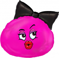 77 Шар (23''/58см) Фигура, Мадам с бантом, 1 шт.