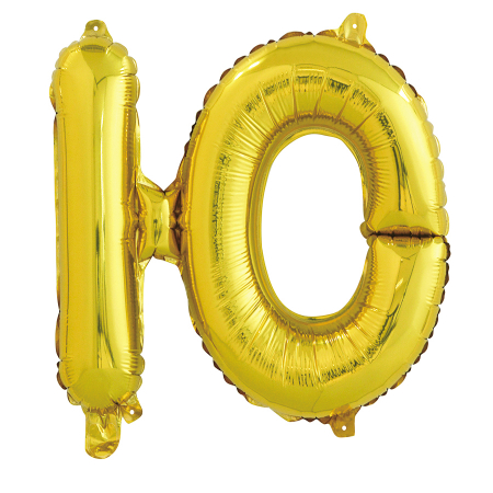 Шар с клапаном (16''/41см) Буква, Ю, Золото, 1 шт.