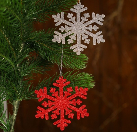 Новогодняя подвеска "Снежный блеск", микс, 1 шт.