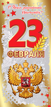 Открытка-поздравление (9,8*20,4см), 23 февраля. С Днем защитника Отечества!, 1 шт.