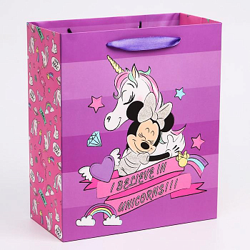 Пакет подарочный (23*27*11,5см), Unicorn dreams, Минни Маус, 1 шт.