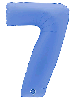 Шар (40''/102см) Цифра, 7, Голубой Лотос, Матовый, 1 шт. в уп.