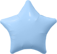 Шар (19''/48см) Звезда, Небесный, 1 шт.