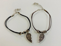 Браслет (пара) с кулоном (2,8*1,1см), разбитое Сердце, 1 шт.