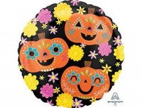 Шар (18"/46см) Круг, HWN День мертвых Тыквы, 1 шт.