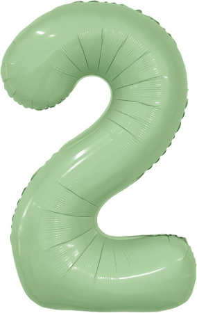 Шар (40''/102см) Цифра, 2 Slim, Олива, 1 шт. в упак.