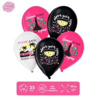 Шар (12"/30см) Приколы для подруги, Ассорти, пастель, 25 шт.