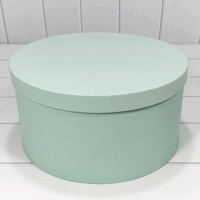 Коробка круглая (15,3*8,7см), Магическая мята, из дизайнерской бумаги, 1 шт.