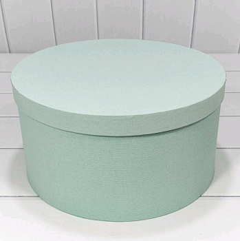 Коробка круглая (15,3*8,7см), Магическая мята, из дизайнерской бумаги, 1 шт.