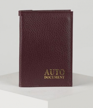 Обложка для автодокументов, флотер бордовый, 1 шт.