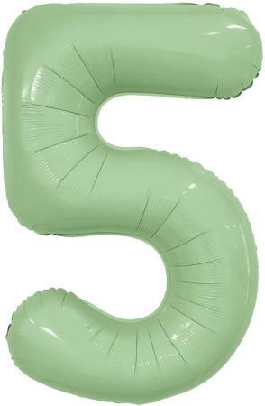 Шар (40''/102см) Цифра, 5 Slim, Олива, 1 шт. в упак.