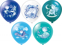 Шар (12"/30 см) С ДР, Принц! 5 дизайнов, 1 ст.,  2 цв.,  25 шт.