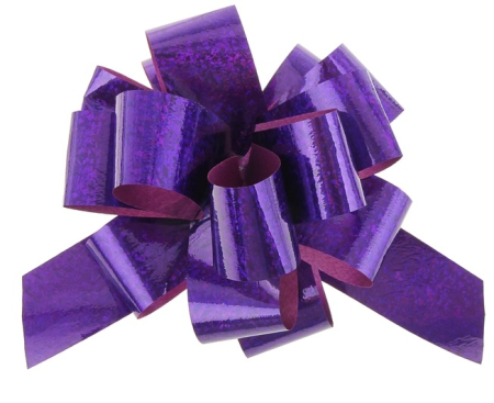 Бант-шар (3см), Фиолетовый, голография, 5 шт.