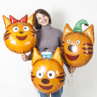 123 Шар (21''/53см) Фигура, Голова, Три Кота, Коржик, 1 шт.