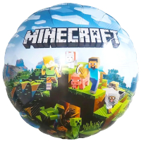 Шар (18"/45см) Круг, Пиксельные человечки дизайн №1, 1 шт.