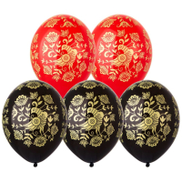 Шар (14"/36см) Русский стиль Птица, Шелкография, 25 шт.