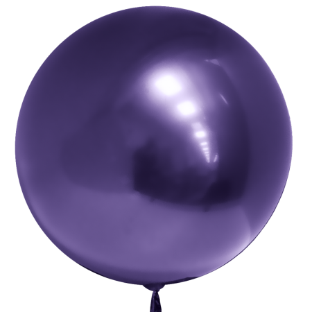Шар (18''/46см) Сфера 3D, Deco Bubble, Фиолетовый, Хром, 10 шт.