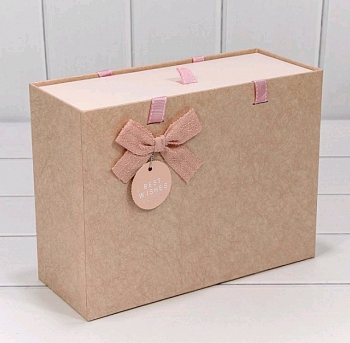 Коробка прямоугольная (24*17,5*8,5см), Розовая, с ручками и выдвижным ящиком, 1 шт.