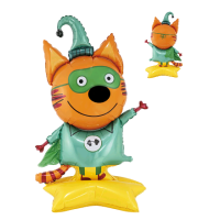 Шар 3D (54''/137см) Фигура на подставке, Три Кота, Компот, 1 шт. в уп.