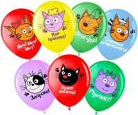 Шар (12''/30см) Три Кота, Играем вместе, Ассорти, пастель, 1 ст, 25 шт.
