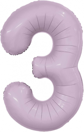 Шар (40''/102см) Цифра, 3 Slim, Орхидея, 1 шт. в упак.