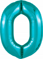Шар (40''/102см) Цифра, 0 Slim, Океан, 1 шт. в упак.