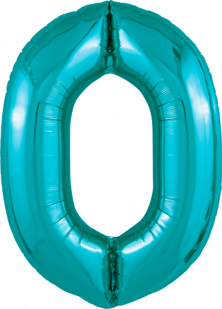 Шар (40''/102см) Цифра, 0 Slim, Океан, 1 шт. в упак.